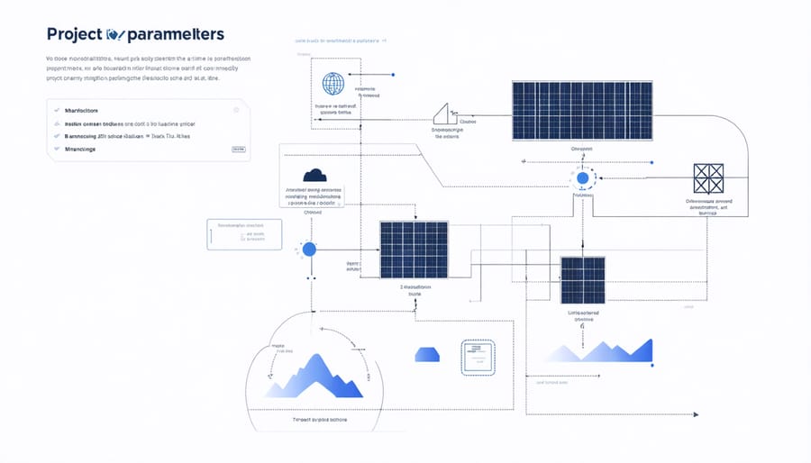 Business professional using AI-powered technology platform with digital data visualization