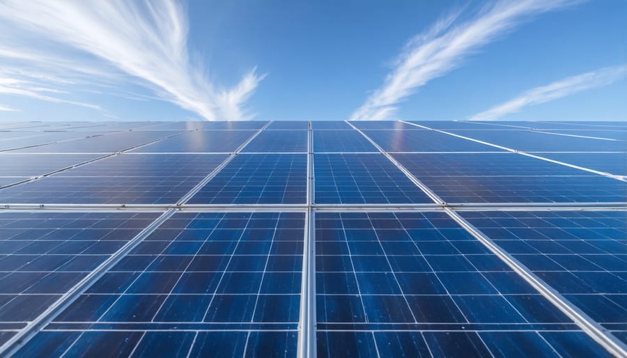 Solar panel installation in winter Canadian climate with snow and forest background